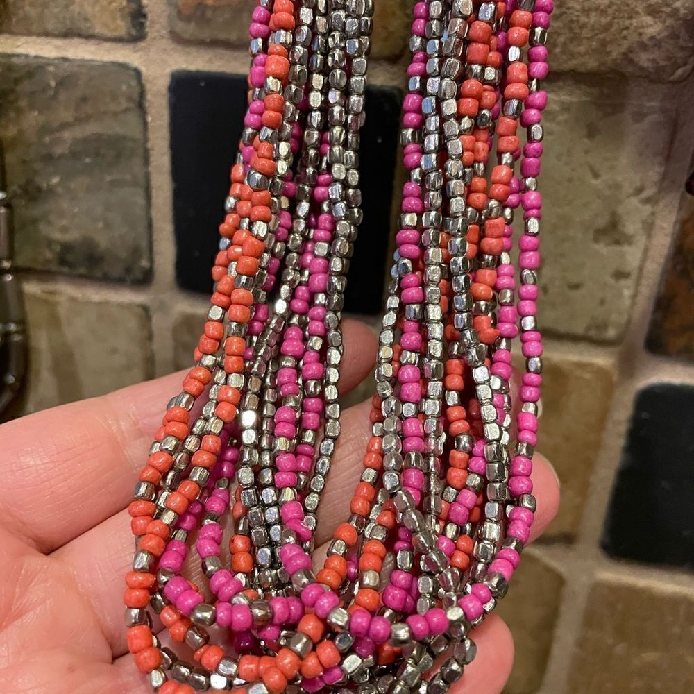 Lane Bryant and Chico’s Silver and Pink Coral Beaded Necklaces - Picture 5 of 12